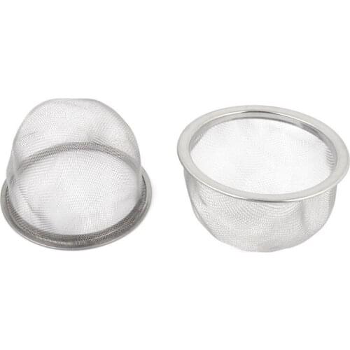 2 Pcs Stainless Steel Drainer Mesh Tea Strainer Teapot Filter Silver
