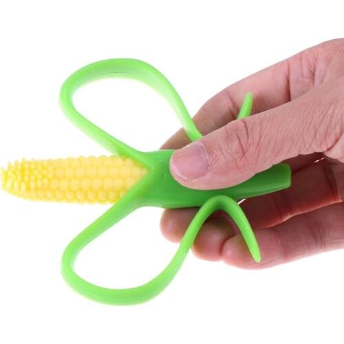 Baby BPA Free Banana Corn Toddle Teething Chew Toys Silicone Teether Training Toothbrush for Infant Chewing Newborn Safe Gifts
