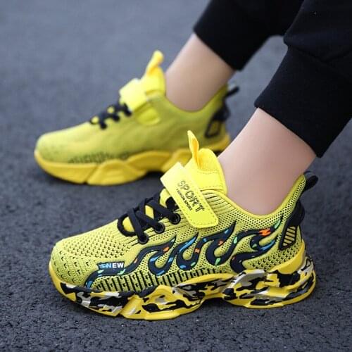 2021 mesh Children Sneakers Yellow Shoes Girls Casual Breathable Kids Shoes for Boy Sport Running Child Shoes Chaussure Enfant