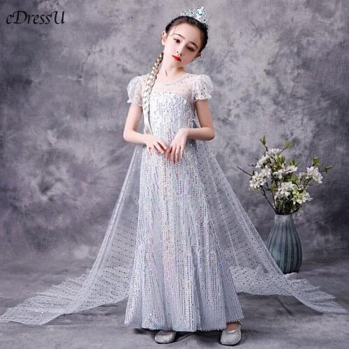 Flower Girl Dress Sequins Junior Bridesmaid Dress Princess Children Evening Party Dress XXYJ-1