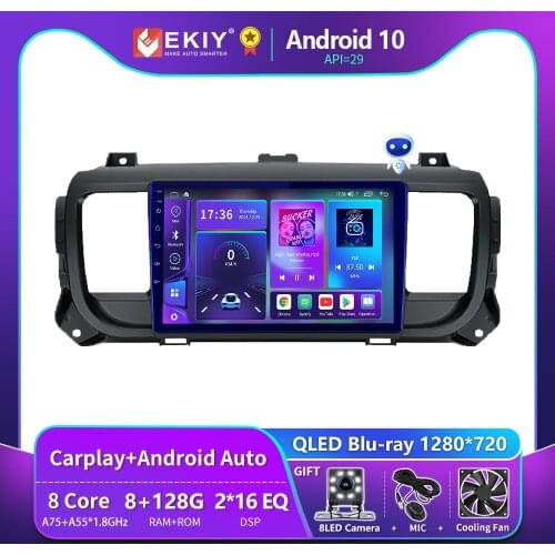 EKIY Android 9.0 Car Radio For Citroen Jumpy 3 SpaceTourer 2016-2021 Multimedia Touch Screen Stereo Video Player GPS Navigation