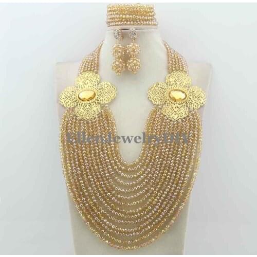 Exclusive Statement Necklace African Beads Jewelry Sets Handmade Wedding Jewelry Set Womens Jewellery Set W12320