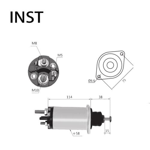 ELECTROMAGNETIC SWTICH SOLENOID FOR12V 3.3KW 1987BE2004 10515838 818 66158 661581 19011402 19011403 8200003 10532389
