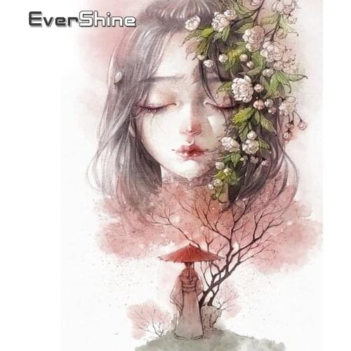 EverShine 5D Diamond Embroidery Girl Picture Of Rhinestones Full Square Diamond Painting Cross Stitch Diamond Mosaic Wall Decor