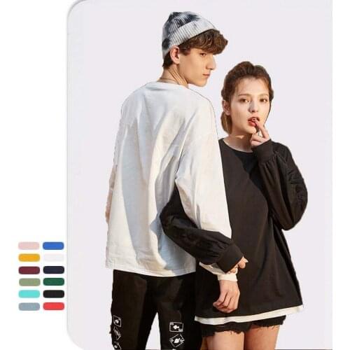 Eu Size Mens T-Shirts 2-Pack Solid Color High Quality Pure Cotton Casual Long Sleeve O-neck Tops Tees Camisetas Hombre DZ003