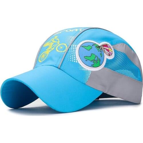 Kagenmo Cool Mesh Breathable Thin Sun Hat 52-54cm Child Baseball Cap Outdoor Sports Quick Dry Boy Girl Cap 6-10Year
