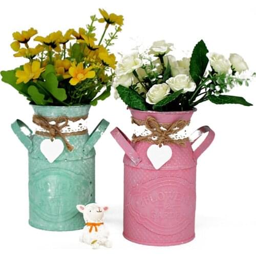 Metal Flower Vase, Vintage Jug Vase, Creative Flower Pot for Home Living Room Decoration