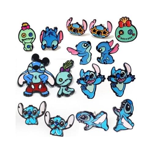 Disney Lilo & Stitch Fashion Anime Action Figures Cartoon Products Accessories Stud Earrings Girls Unisex Birthday Gifts