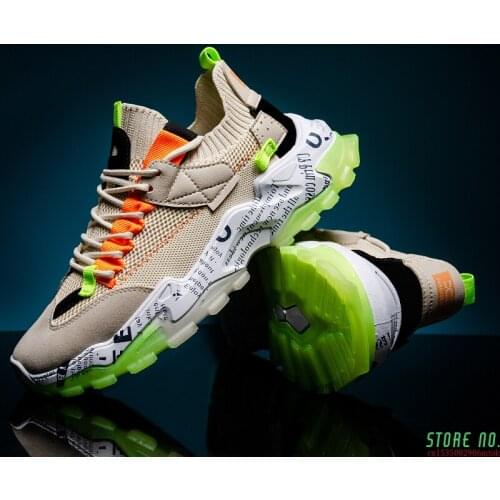 New Fashion Breathable Mesh Light Personality Sneakers Trend Style Mens Casual Shoes Knitted Weaving Soft bottom Walking Shoes