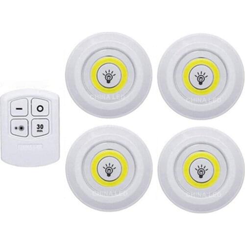 NEW 3W Dimmable LED Under Cabinet Light with Remote Control Battery Operated LED Closets Lights for Wardrobe Bathroom lighting