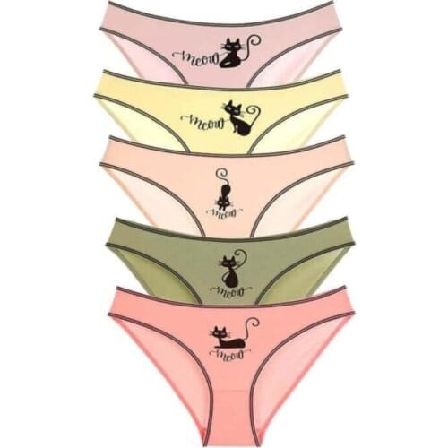 NUNELL WOMEN PRINTED 5Lİ PANTIES SET COTTON PRODUCT TÜRKİYEDE ÜRETİLMİŞTİR 2021 NEW COLLECTION WOMEN PANTIES SEXY