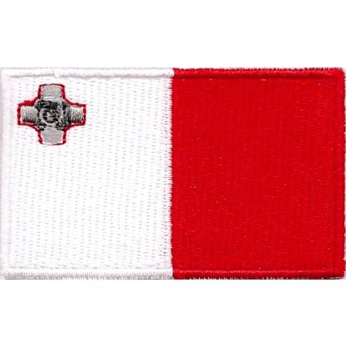 Wholesale Embroidery Malta flag emblem patch good quality cheap welcome customization and 200 logo 3D Suitable for all kinds of