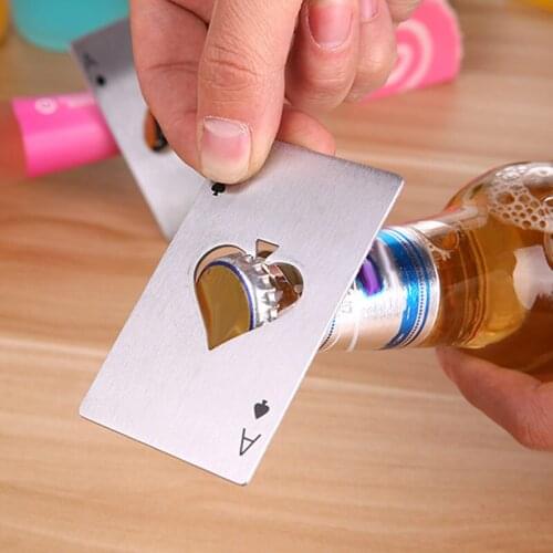 Poker Shaped Bottle Can Opener Stainless Steel Casino Beer Bottle Opener Home Supplies NIN668