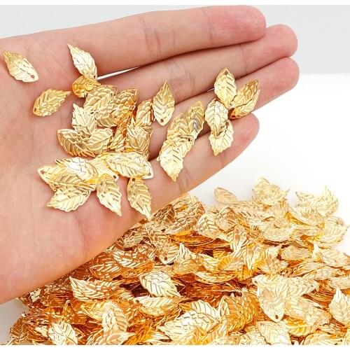 20/100 Pieces Metal Charms Stamping Leaf Beads Loose Flakes 10*19mm Earrings Pendants DIY Floating Charms for Jewelry Making