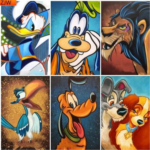 Full Square Circular Diamond Mosaic Diamond Painting Cartoon Pattern Cross Stitch Diamond Embroidery Needlework Home Decoration