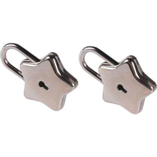 Heart-Shaped Metal Long Wish Lock Padlock with Key for Lovers Wedding Anniversary Marriage Travel Supplies Portable Gift