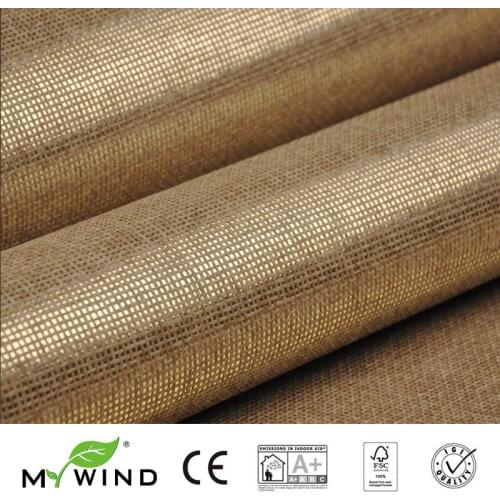 Luxury Natural Material Innocuity gold Paper Weave Design Wallpaper Roll Decor papier peint 2019 MY WIND Grasscloth Wallpapers