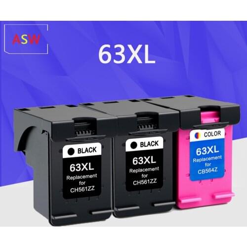 ASW 63XL Refill Ink Cartridge Replacement for HP 63 Deskjet 1110 1111 2130 2132 Envy 4510 4511 Officejet 5220 5264 Printer