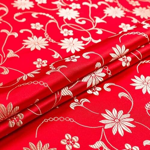Imitation silk pattern brocade fabrics handmade design jacquard sewing cushion cheongsam bag patchwork clothing material