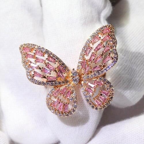 Rings for Women Silver Plated Open Butterfly Rings Banquet Couple Wedding Rings Fashion Glamour Jewelry Send Girlfriend Gift