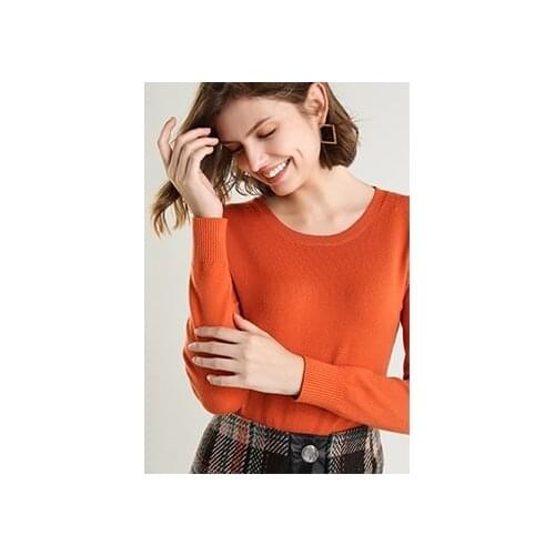 Obrix Casual Style Light Female Sweater O-Neck V-Neck Full Sleeve Thin Sweet Pullover For Women