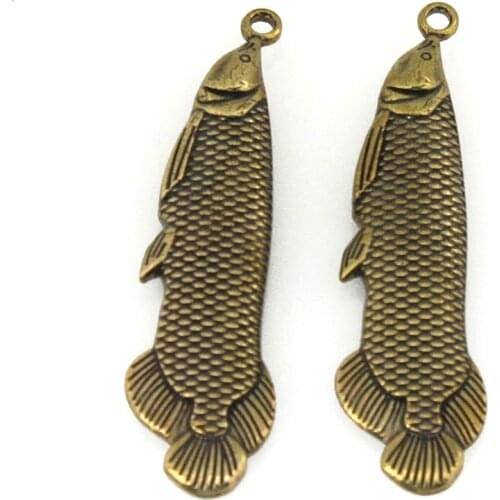 1 piece Retro Brass Fish Shape Keyring Pendant Bag Decoration Pendant Hardware DIY Leather Crafts for Gifts Toy High Quality