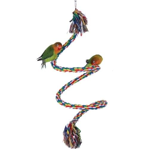 1PC Pet Stand Training Accessories Parrot Rope Hanging Braided Budgie Chew Rope Bird Cage Cockatiel Toy Conure Swing Supplies