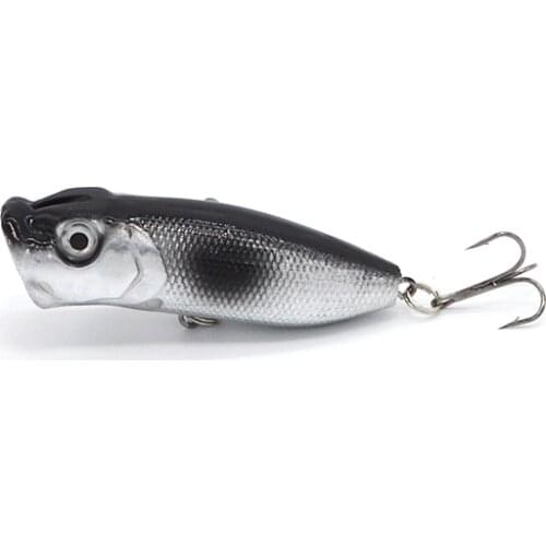 1Pcs High Quality New Popper Fishing Lure 6.5cm 12g Floathing Lure Hard Bait Plastic Fishing Tackle Crankbait 6 colors Available