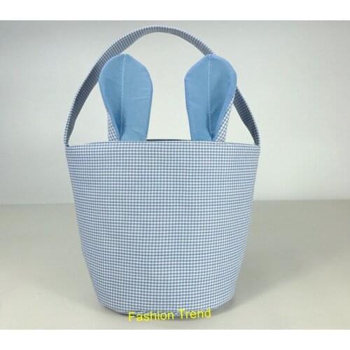 100pcs/lot Latest Design 2021 Popular Cute Easter Bucket Basket Plaid Multi Colors Easter Decoration Bag