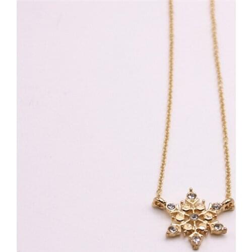 30PCS/lot Fashion rhinestone necklace Snowflake pendant necklace for women