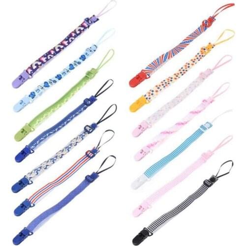 5Pcs Random Color Toddler Baby Cartoon Pacifier Strap Chain Clip Nipple Holder