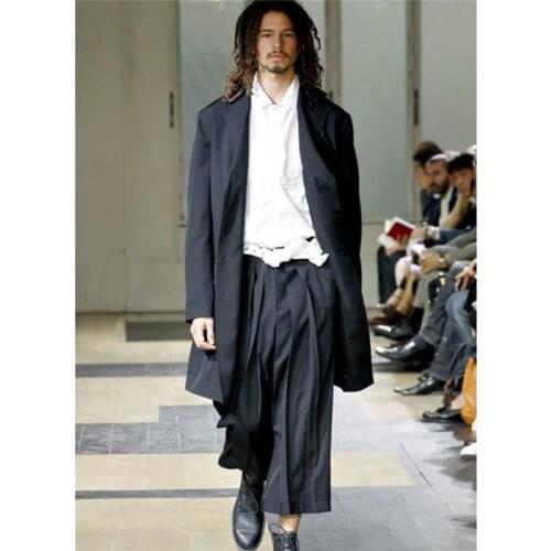 European and American skirt pants cropped pants Yamamoto Yoshiji wide leg pants catwalk trendy mens loose casual pants cropped