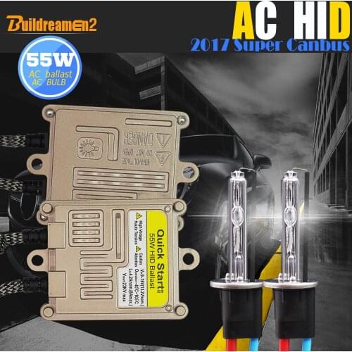 Buildreamen2 9005 9006 H1 H3 H7 H8 H9 H11 880 881 55W Canbus HID Xenon Kit 6000K AC Ballast Bulb Decoder Car Headlight Fog Light