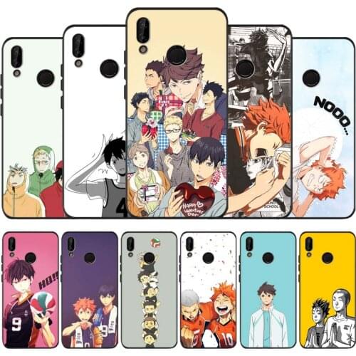 Volleyball Anime Haikyuu black soft Phone Case for huawei P40 P30 P20 Pro lite P9 Lite Psmart 2019 Y6 Y9 Prime mate40 30 20