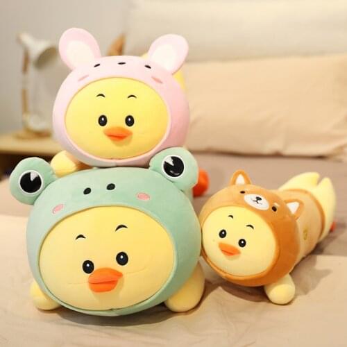 55-115cm Cartoon Corgi Frog Rabbit Plush Long Pillows Staffed Cute Duck Animals Plush Toys Doll Soft Sleep Pillow Children Gift