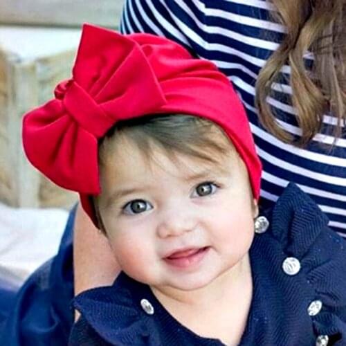 Newborn Baby Girl Bowknot Turban Hats Headband Kids Baby Girls Elastic Hair Bands Wrap Accessories Child Bow HairBand Headwear