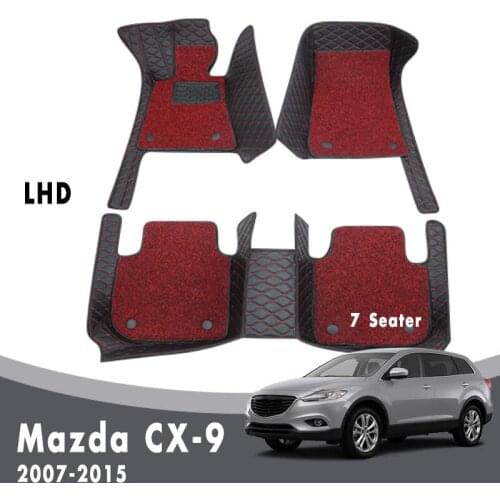 Double Layer Wire Loop Carpets For Mazda CX-9 CX9 2015 2014 2013 2012 2011 2010 2009 2008 2007 (7 Seater) Car Floor Mats Custom