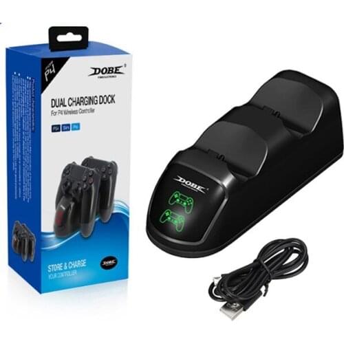 PS4 Controller Joypad Joystick LED Charger Dual USB Fast Charging Dock Station USB Cable for Playstation4 PS4 Slim & PS4 Pro