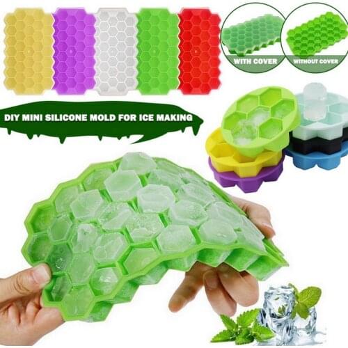 DOZZlOR Cavity Ice Cube Tray Honeycomb Ice Cube Mold Food Grade Flexible Silicone Ice Molds for Whiskey Cocktail