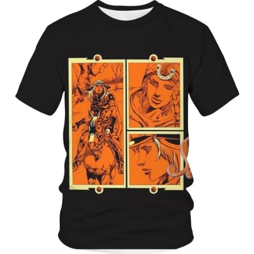 JOJOs Bizarre Adventure 3D Print T-shirt Anime JOJO Streetwear Men Women Fashion O-Neck T Shirt Harajuku Hip Hop Tees Tops Male