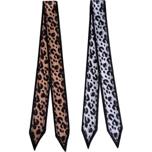 Hot Sale Bandana Leopard Print Luxury Brand Scarf Ladies Silk Scarf Bag Tight Scarf Design Ladies Ribbon Street Style Headband M