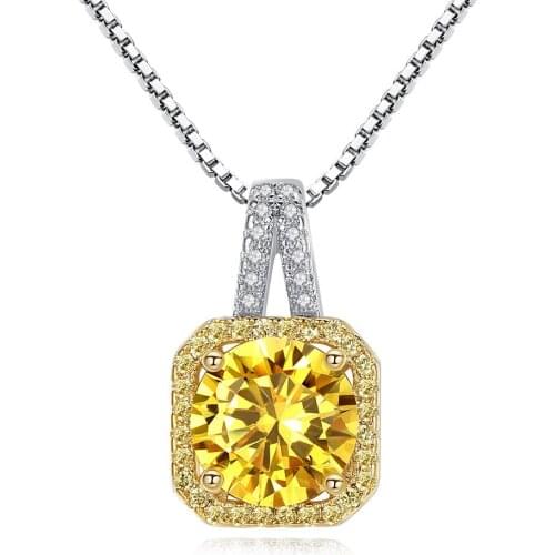 Supply Hot Gold-plated Micro-set Zircon Necklace Fashion Square Diamond Clavicle Necklace Charm Jewelry