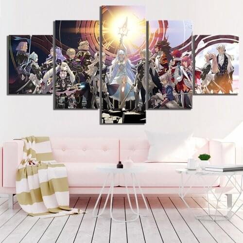 HD Prints Home Decor Canvas 5 Panel Poster Fire Emblem Fates Anime Painting Wall Art Modular Picture Framework For Living Room