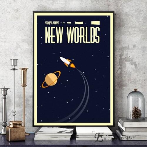 Space Vintage Soviet Artwork Wall Art Painting Poster For Home Decor Posters And Prints Unframed Decorative Pictures