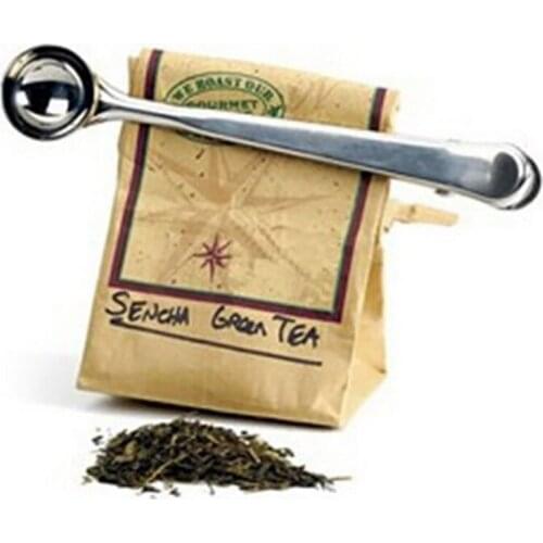 16*3.5cm Stainless Steel Coffee Measuring Spoon With Clip Condiment Spoon Digging Fruit Ice Cream Spoon