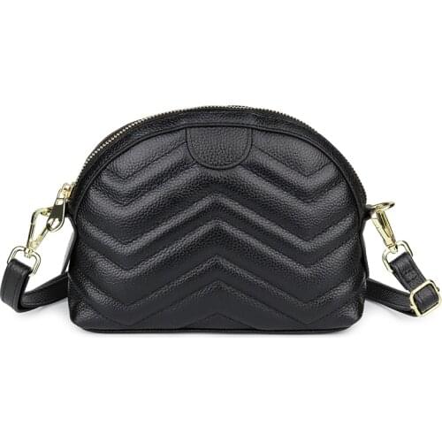 2019 Small Womens Shoulder Bag For Girls Shoulder Purse Genuine Leather Striped Grey/Blue/Red/Purple Ladies Messenger Handbag