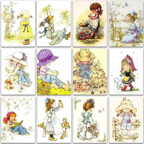 5D Diamond Painting Kit Cartoon little girl Full Square&Round Diamond embroidery Cross stitch Diamond mosaic Paint home decor