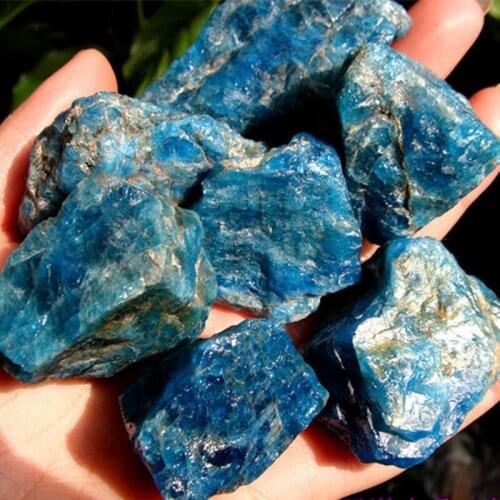 Rough Natural blue apatite quartz Tumbled stone Gem collection crystal Rock Specimen