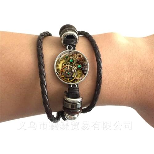 2018 New Compass Bracelet Back To School Gift Graduation Gift Go In The Direction Of Your Dreams Black/Brown Leather Bangle