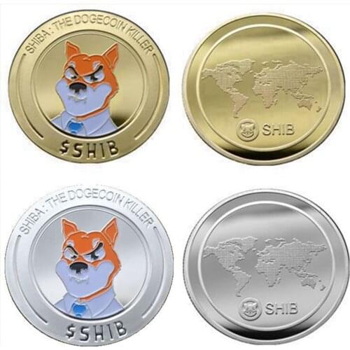 New Types Metal Gold Plated Physical SHIBA SHIB Token Coin Crypto Souvenir Commemorative Coins Collectible Coins For Nice Gift